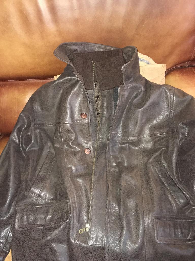 River Woods 3/4 leren parka, Ophalen