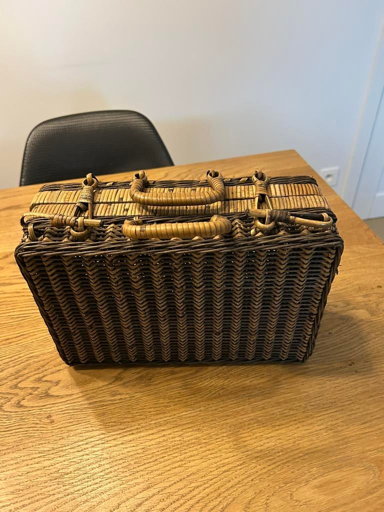 Rieten valiesje uit jaren '80, Verzamelen, Retro, Ophalen of Verzenden