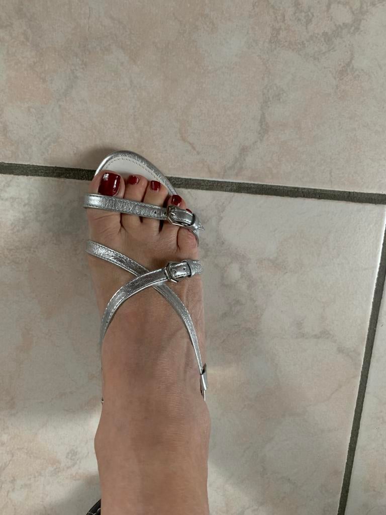 Sandalen Geox 37 zilver als nieuw, Kleding | Dames, Schoenen, Ophalen of Verzenden