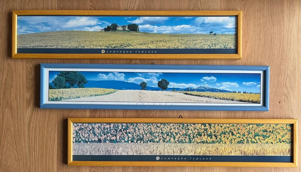 3 mooie TOSCANE foto's ingelijst in hout, Ophalen of Verzenden