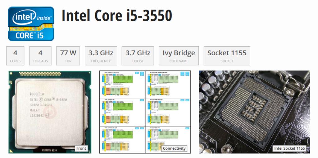 Intel Core i5-3550 CPU, Computers en Software, Processors, 4-core, Ophalen of Verzenden, Zo goed als nieuw, Intel Core i5