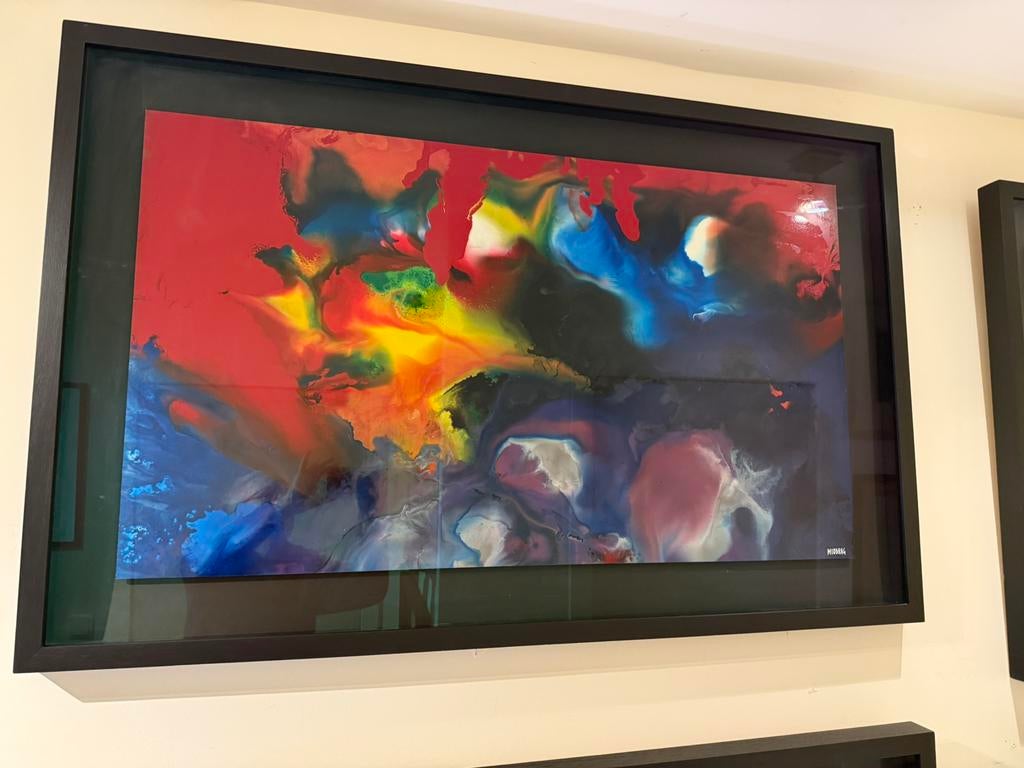Twee grote werken Miodrag achter UV glas, Ophalen