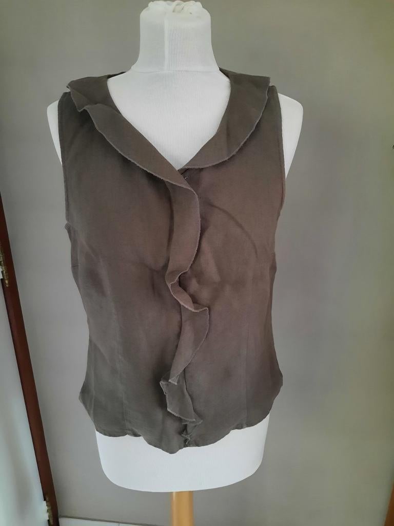 Blouse 100 % lin - Claude Arielle - taille 42, Enlèvement ou Envoi, Porté, Taille 42/44 (L)