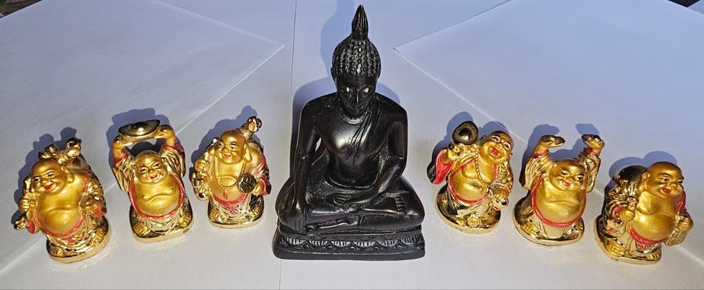 1 Thai en 6 kleine Chinese Buddha, Huis en Inrichting, Ophalen, Zo goed als nieuw