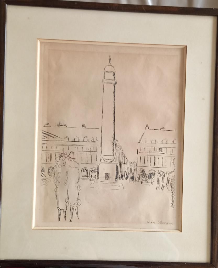 Kees Van Dongen "Place Vendôme" Litho, Ophalen of Verzenden