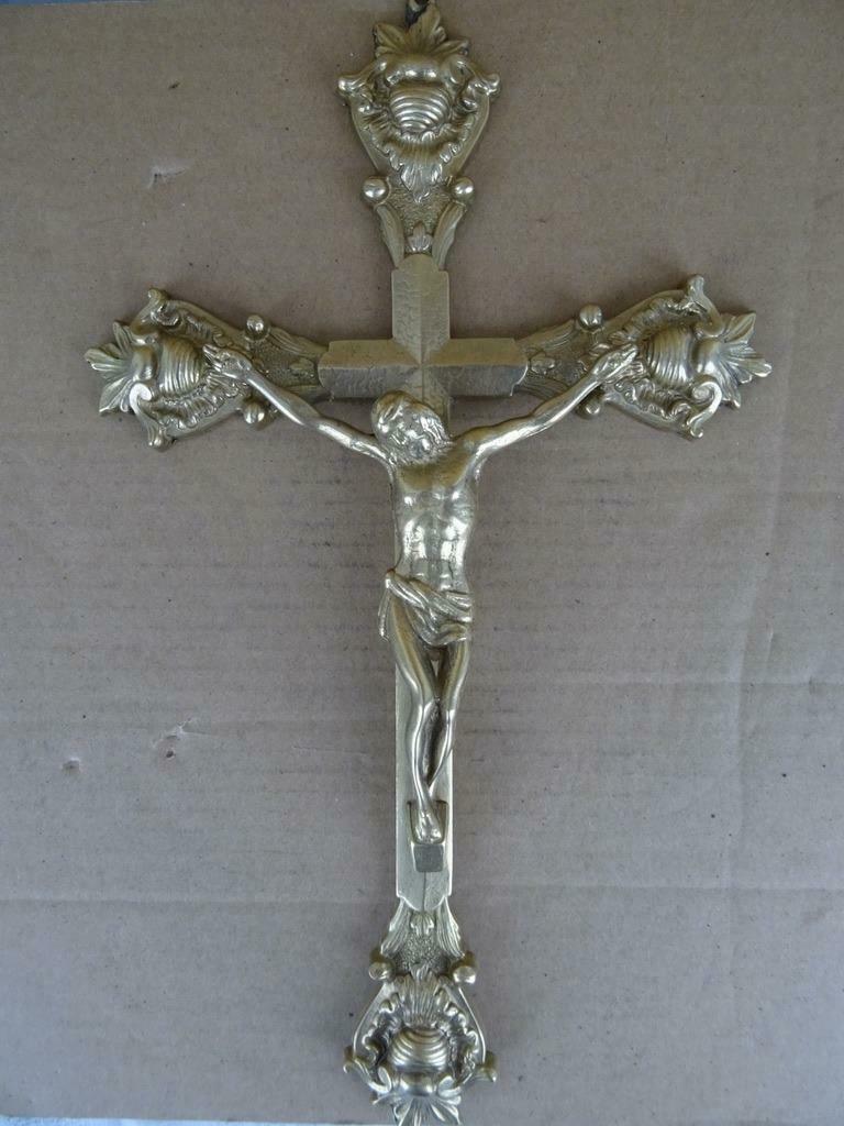 Croix ancienne crucifix antique crucifix en bronze vers 1900, Enlèvement ou Envoi