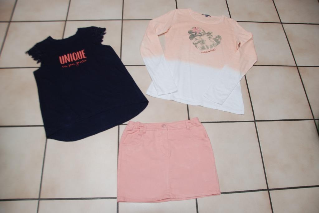 3-delige set Rechte rok en 2 T-shirts T164 als NIEUW!, Meisje, Ophalen of Verzenden, Zo goed als nieuw, Setje