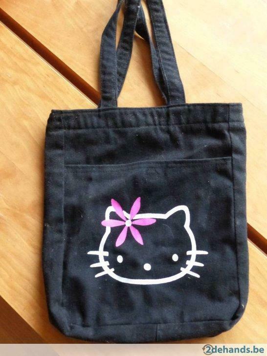 Zwarte tas in canvas van Hello Kitty, Ophalen of Verzenden, Nieuw, Overige kleuren