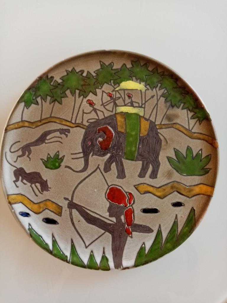 Assiette céramique Vallauris par Grandjean Jourdan 50s(25cm), Antiquités & Art, Antiquités | Céramique & Poterie, Enlèvement ou Envoi