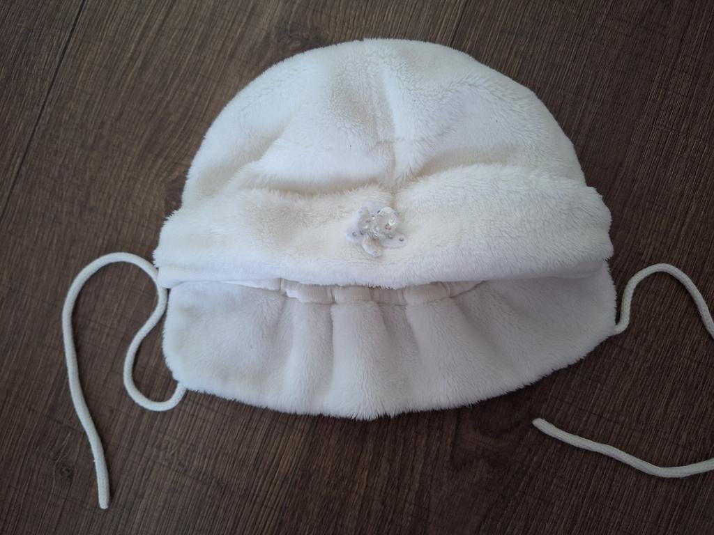 Warme bontmuts met strass steentje maat 47- 49, Meisje, Ophalen of Verzenden, Zo goed als nieuw, Maat 80