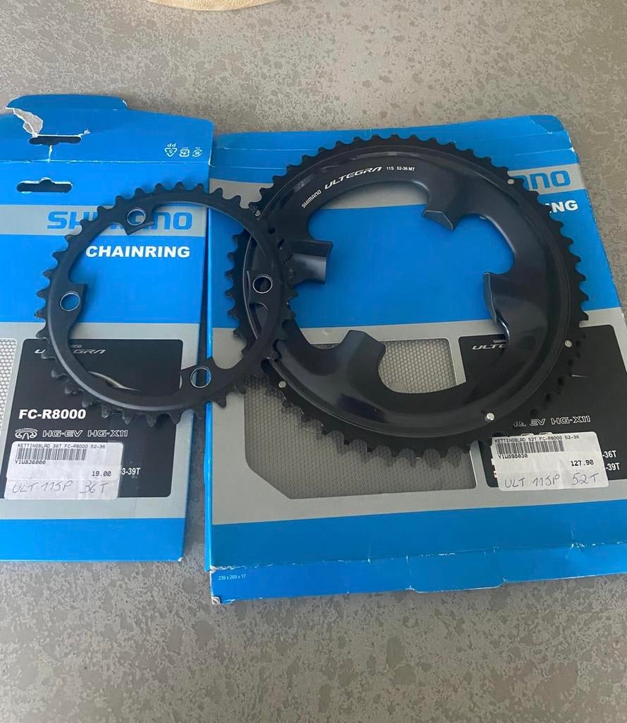 Shimano Ultegra tandwiel 52-36. nog nieuw, Fietsen en Brommers, Fietsonderdelen, Ophalen, Nieuw, Crankstel of Pedalen