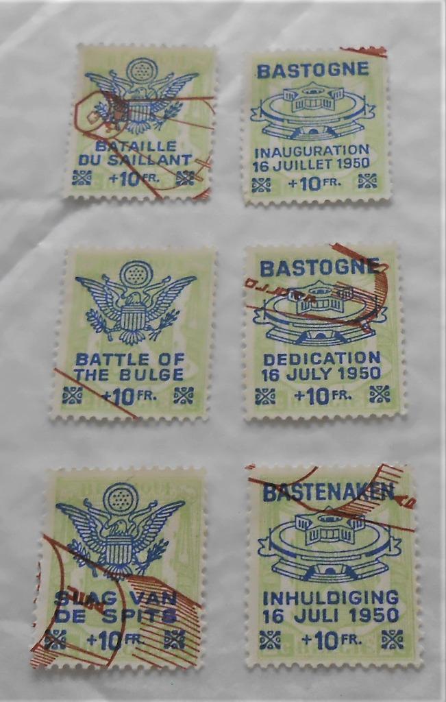6 Bastogne zegels - 3 verschillende talen - laatste serie, Postzegels en Munten, Postzegels | Europa | België, Ophalen of Verzenden
