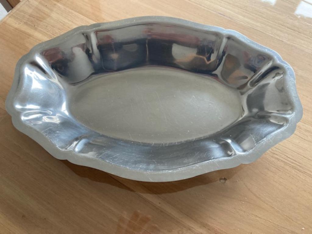 1 plat ovale Inox, Enlèvement ou Envoi, Utilisé, Ovale, Métal