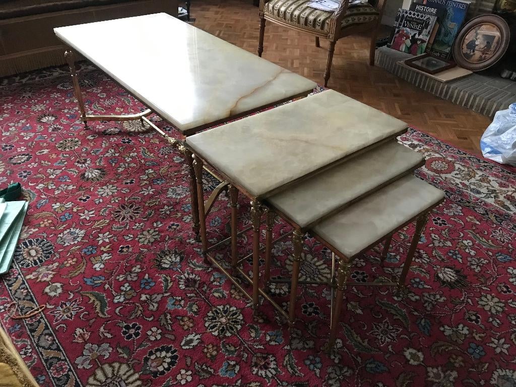Table Basse cuivre/onyx (y.c. 3 gigognes), 100 à 150 cm, Moins de 50 cm, Enlèvement, Utilisé