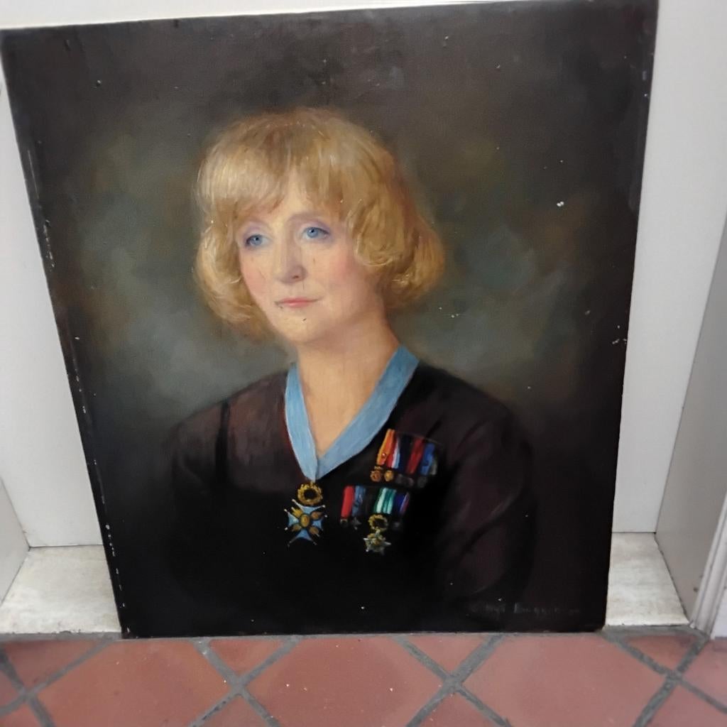 portret gesigneerd Louise Nijs Bruggeman(1923-2013), Antiek en Kunst, Ophalen