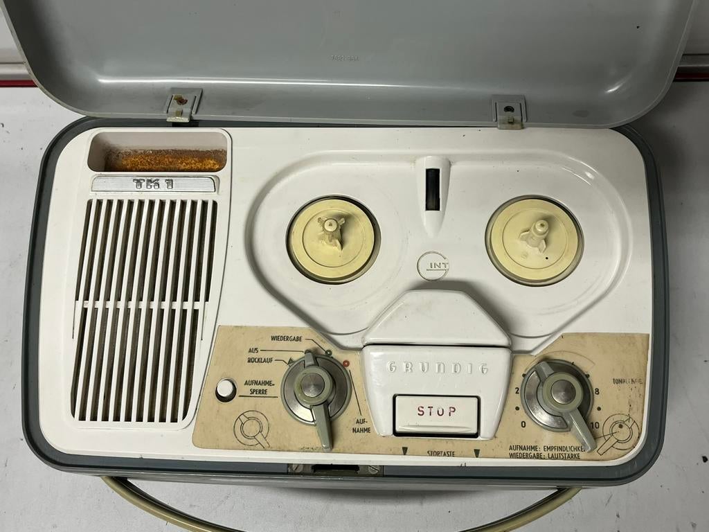 2 x GRUNDIG TK 1 vintage bandrecorder - jaren 60 - Zeldzaam, Audio, Tv en Foto, Ophalen of Verzenden, Bandrecorder