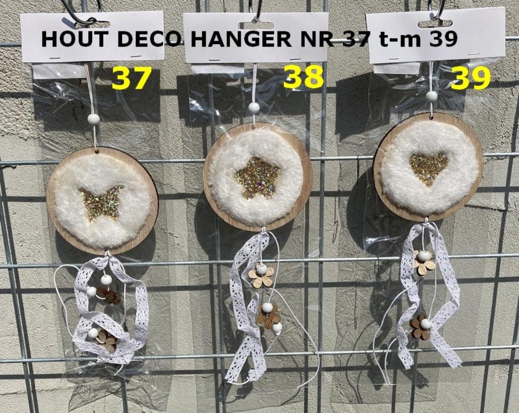 HOUT DECO HANGER NR 37 t/m 39 HOUT, GOUD en PLUCHE NIEUW, Ophalen of Verzenden, Nieuw