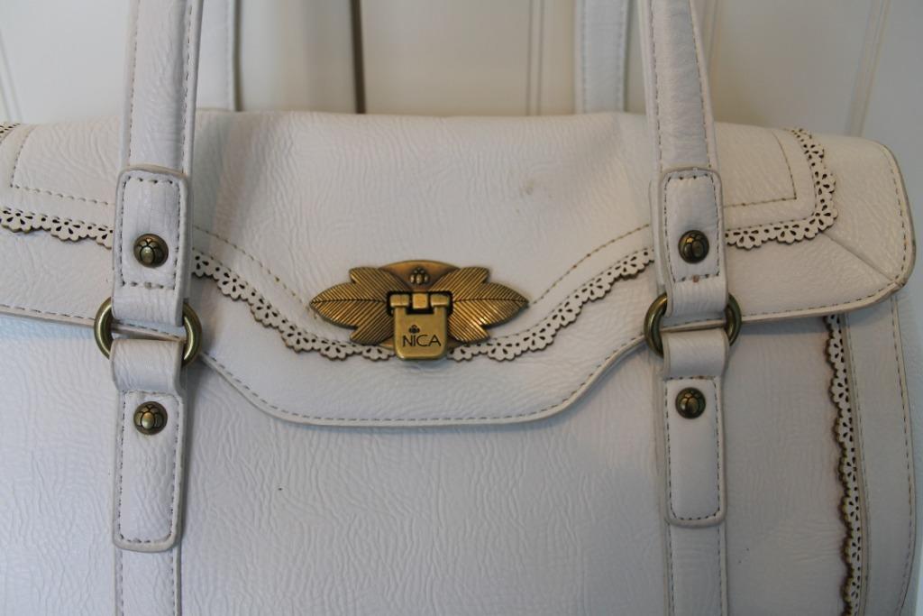 Witte handtas NICA, Handtassen en Accessoires, Tassen | Damestassen, Ophalen of Verzenden, Gebruikt, Wit, Handtas