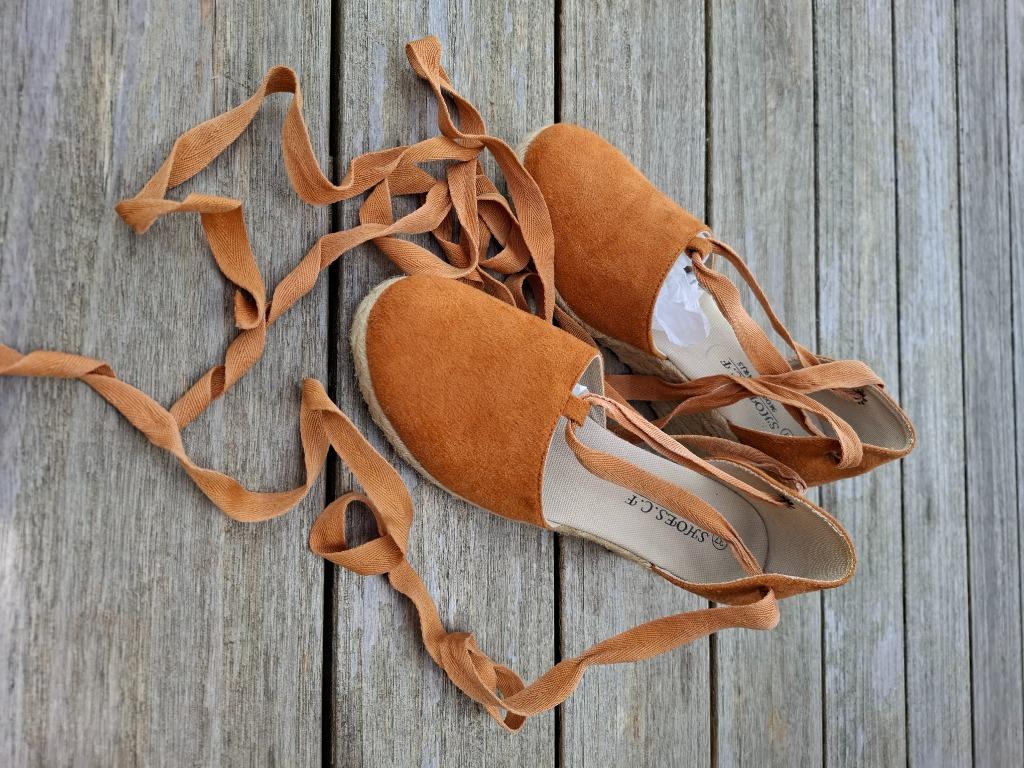 Espadrilles compensées p.37🌸, Enlèvement, Comme neuf, Orange, Espadrilles