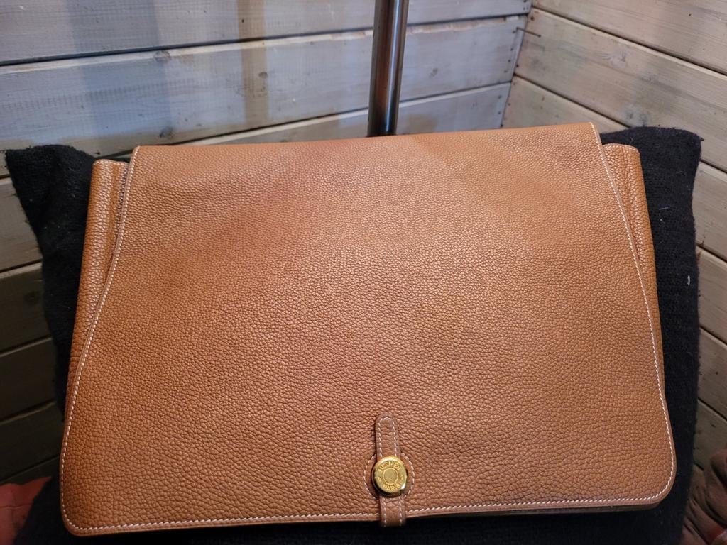 Porte-documents Hermès Dogon camel, Enlèvement, Comme neuf