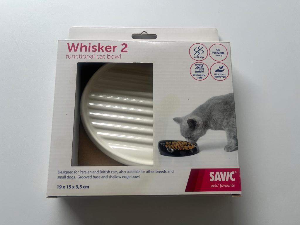 Savic whisker 2 eetbordje voor kat platte snuit (ribbel), Dieren en Toebehoren, Ophalen, Nieuw