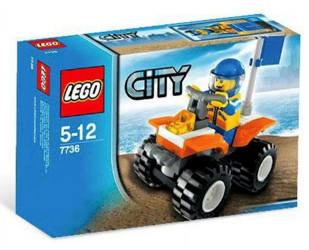LEGO City Coast Guard 7736 Coast Guard Quad Bike MET DOOS, Ophalen of Verzenden, Zo goed als nieuw, Complete set, Lego