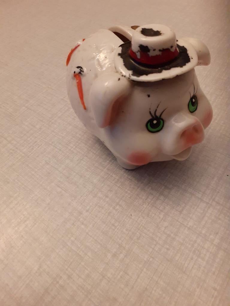 Vintage stenen varkentje, Verzamelen, Spaarpotten, Ophalen of Verzenden, Zo goed als nieuw