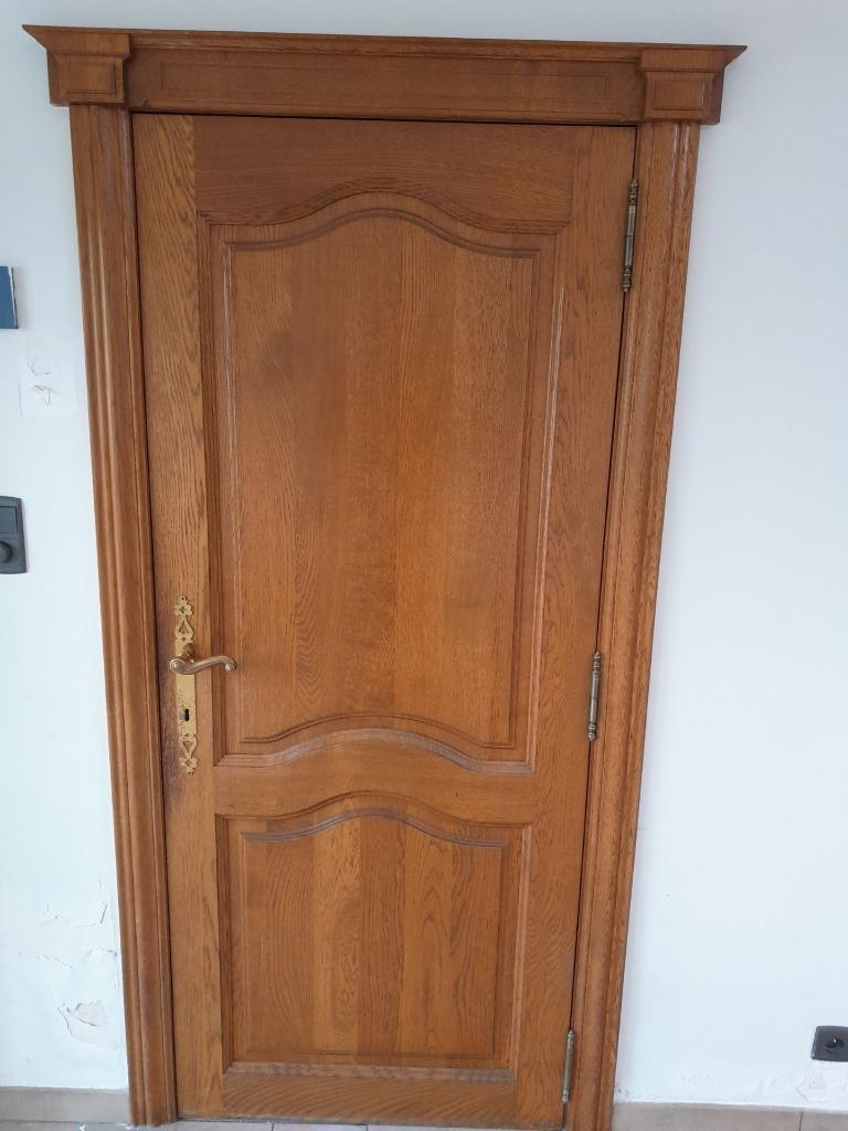 porte entièrement en chêne, Bricolage & Construction, Enlèvement, 80 à 100 cm, Bois, 200 à 215 cm
