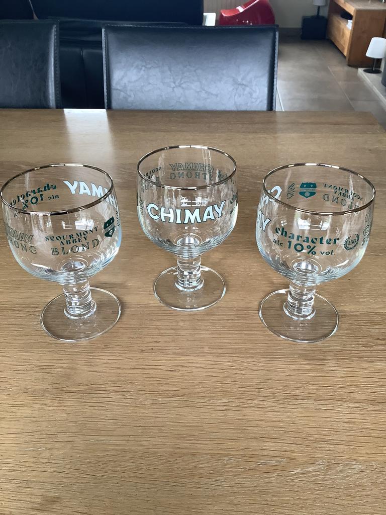 2 groene Chimay-glazen, Nieuw