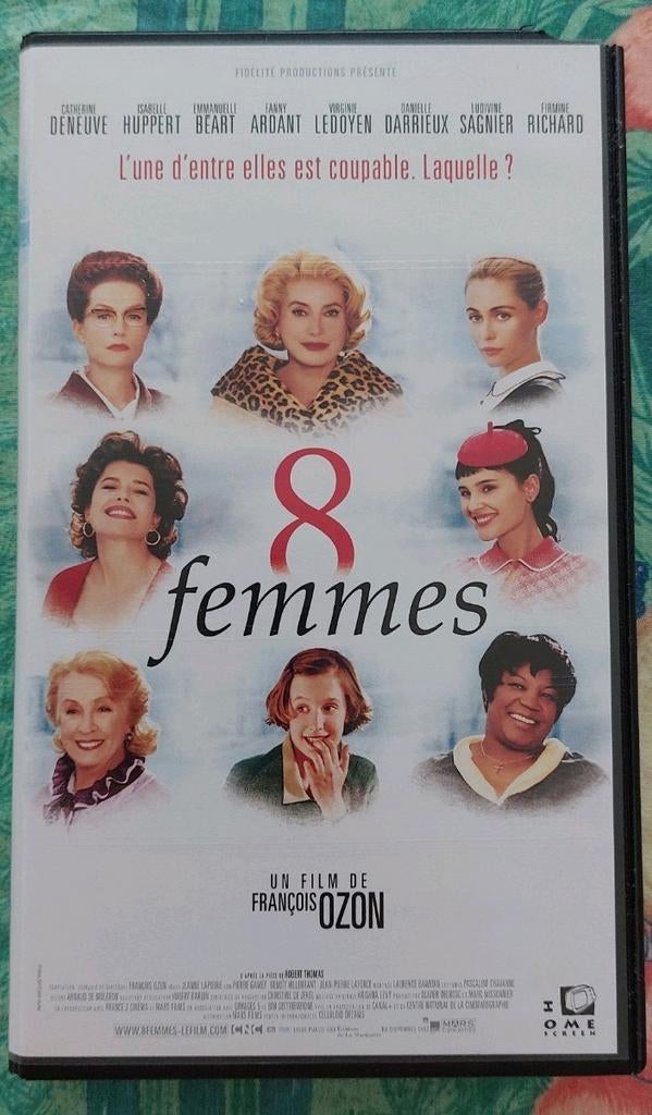 Cassette VHS originale film 8 Femmes. Deneuve Huppert Beart, Tous les âges, Comme neuf, Comédie