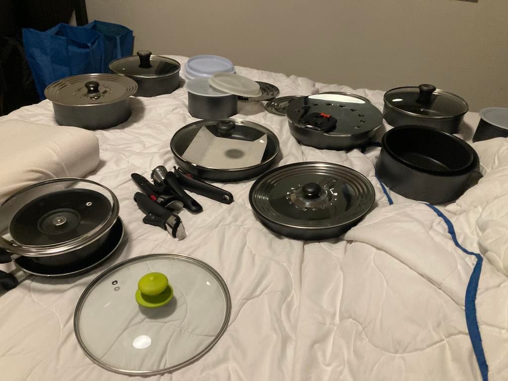 Tefal Ingenio Inductieset van 8 Pot-Slowcookers-Wok, Aluminium, Pannenset, Ophalen of Verzenden, Zo goed als nieuw