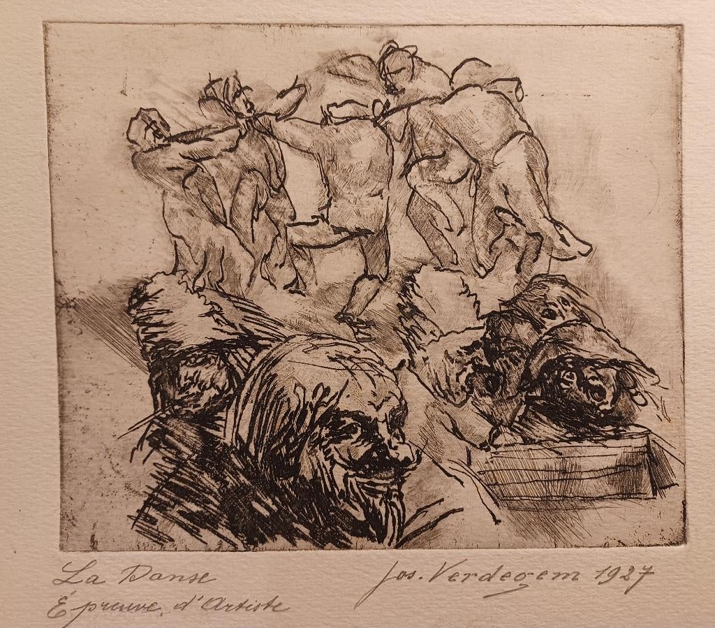 Jos Verdegem  Ets, Antiek en Kunst, Kunst | Etsen en Gravures, Ophalen of Verzenden