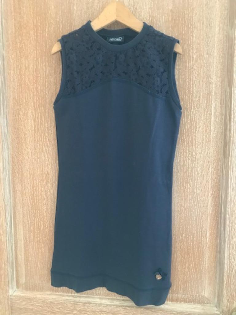 Nieuwe blauwe jurk Le Chic met kant - maat 128 (nr4620), Meisje, Le Chic, Nieuw, Ophalen of Verzenden
