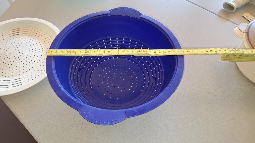 Tupperware vergiet XL + vergiet deksel, Ophalen of Verzenden, Gebruikt, Blauw