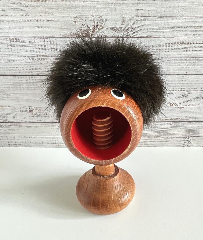 Casse-noix tête en bois avec cheveux, Antiek en Kunst, Antiek | Keukengerei, Ophalen of Verzenden
