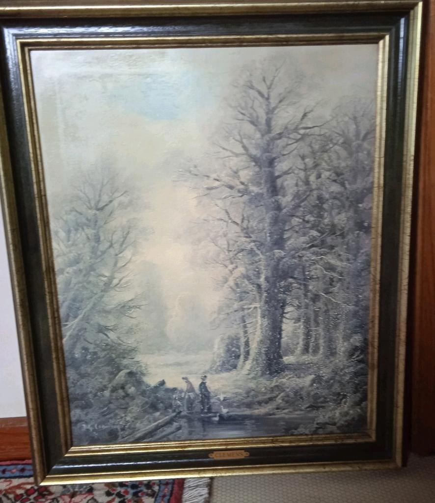 Schilderij, landschap van Clemens, 60x50, incl. kader, Ophalen