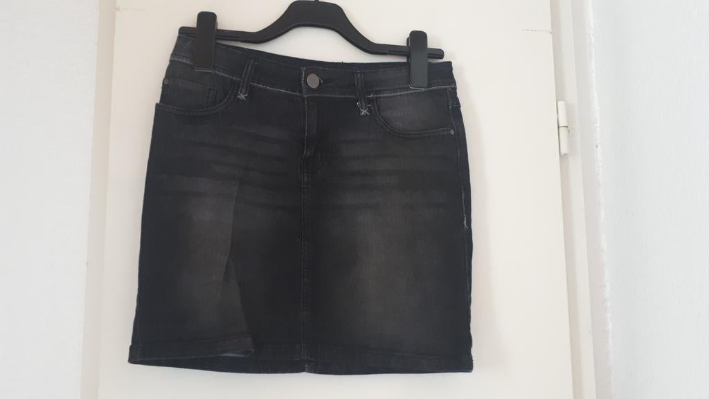 Jeans rok, Ophalen, Zwart, Esmara, Maat 36 (S)
