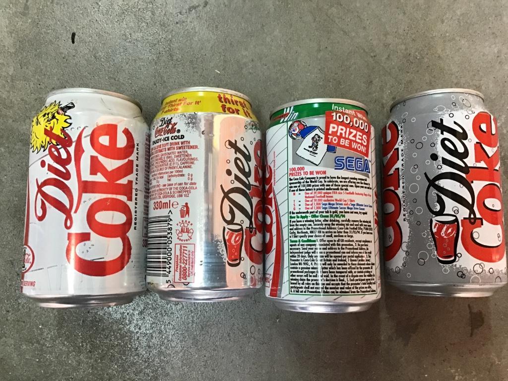 Coca-Cola blikjes 16 verschillende diet coke blikjes, Ophalen of Verzenden, Gebruikt, Verpakking