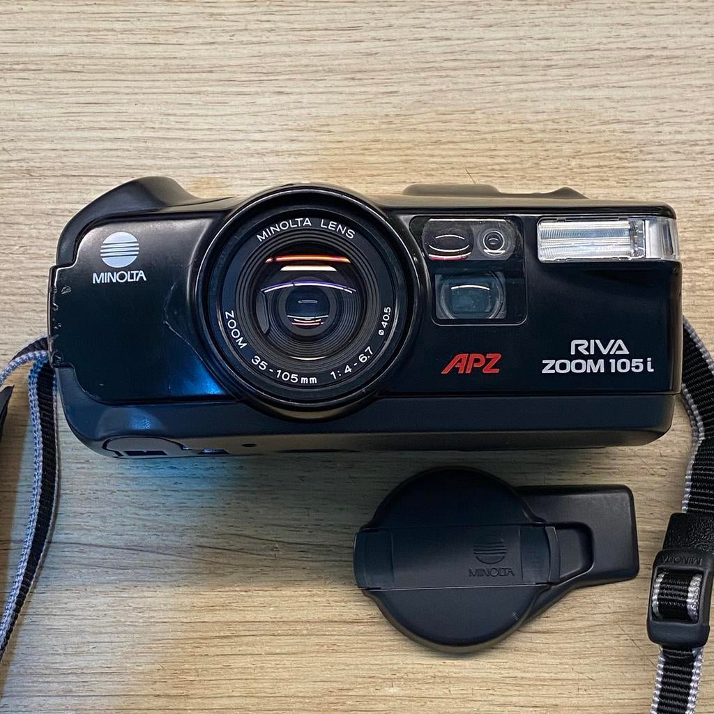 Minolta APZ Riva Zoom 105i - Point&Shoot, Audio, Tv en Foto, Fotocamera's Analoog, Ophalen of Verzenden, Zo goed als nieuw, Compact