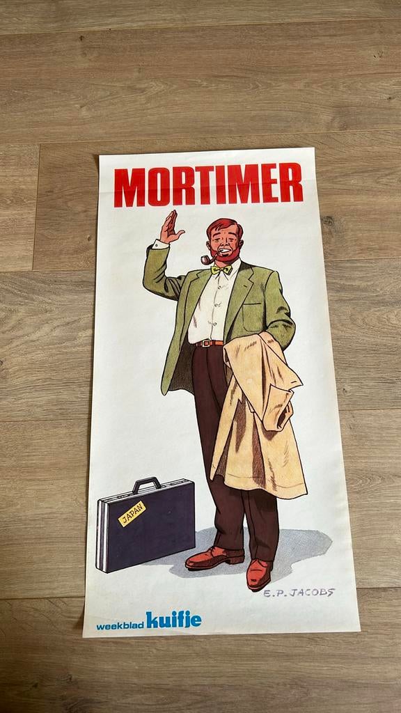 Jacobs Blake en Mortimer affiche 1997 kuifje weekblad, Verzamelen, Ophalen of Verzenden, Kuifje, Zo goed als nieuw