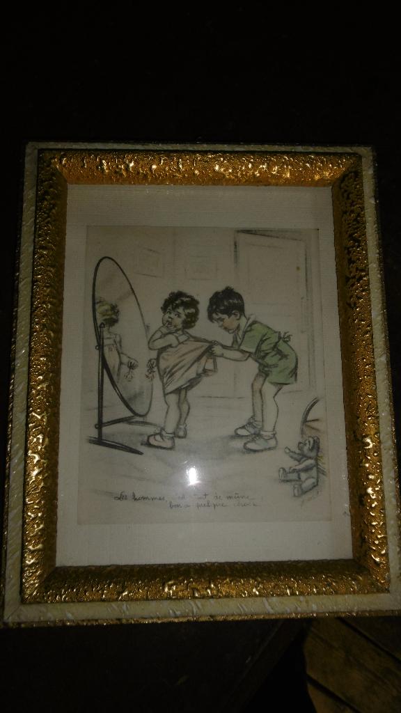 Lithogravure humoristique, Antiek en Kunst, Kunst | Litho's en Zeefdrukken, Ophalen of Verzenden