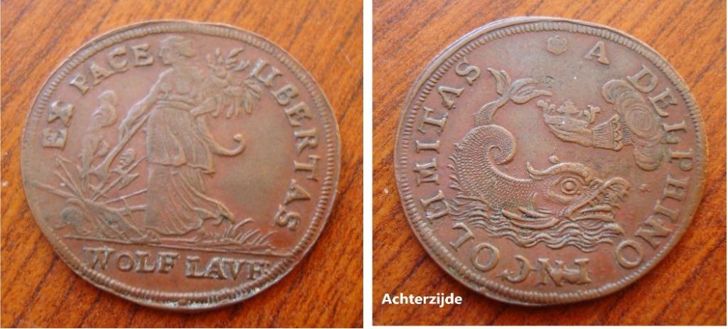 Middeleeuwse Nurenbergse rekenpenning Wolf Laufer 1612-1651, Ophalen of Verzenden, Brons