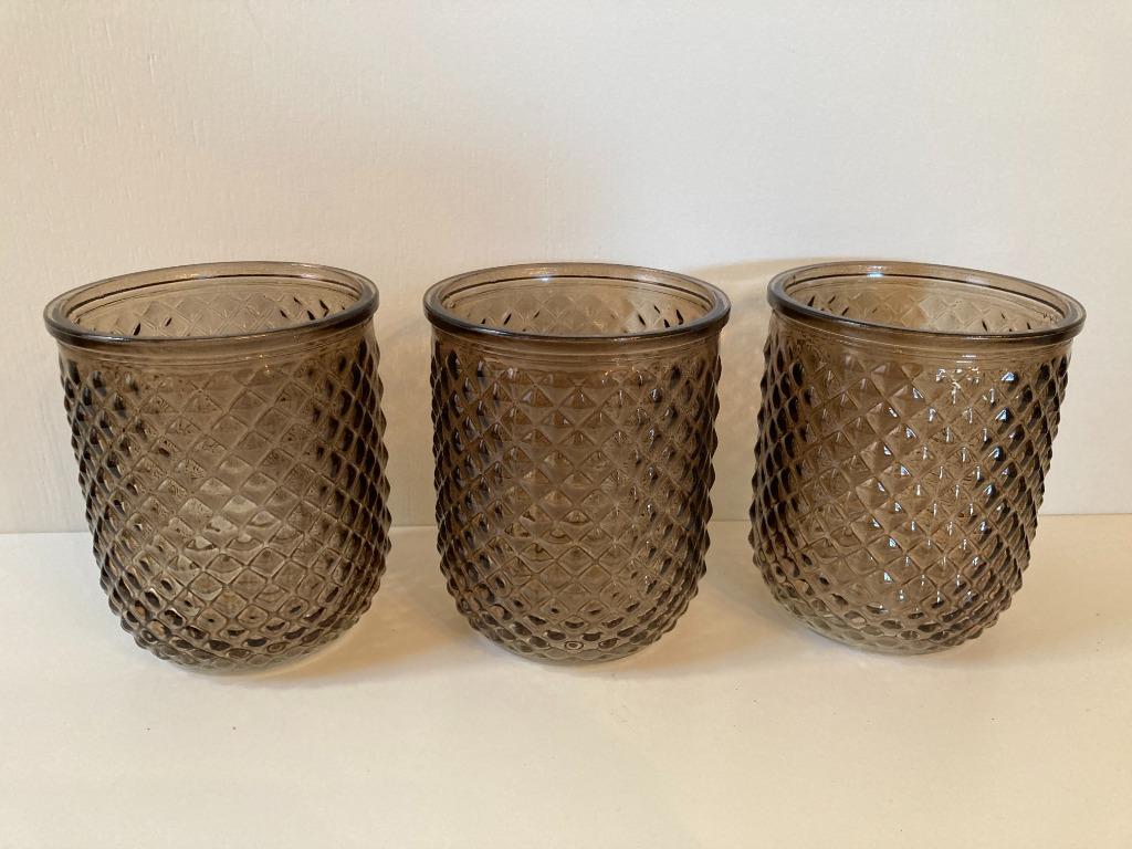 Theelichthouder glas bruin Ø9x11 - Jodeco glass - set van 3, Enlèvement ou Envoi, Neuf