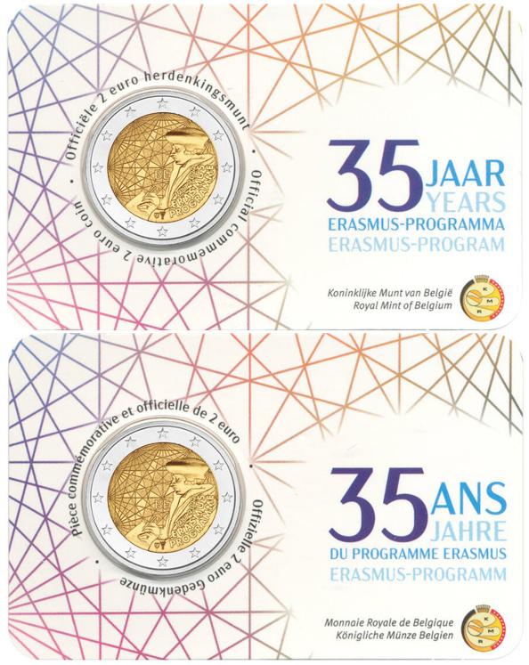 2 euro België 2022 Erasmusprogramma in coincard, Ophalen of Verzenden, België, 2 euro