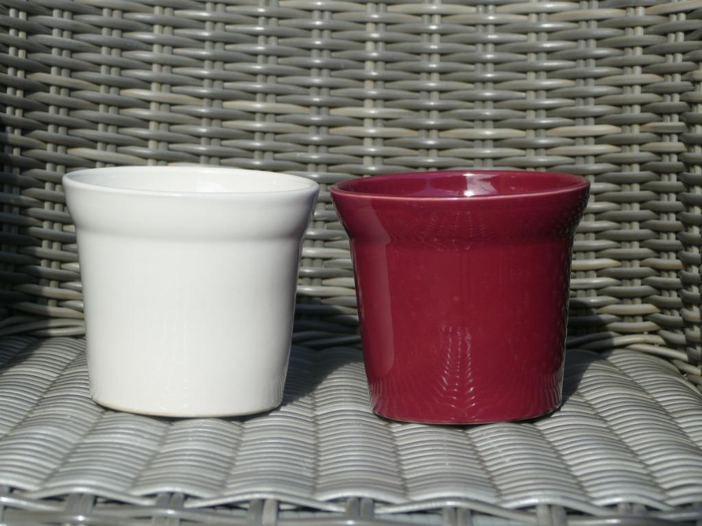 2 bloempotten cachepots, Gebruikt, Rond, Ophalen of Verzenden, Aardewerk