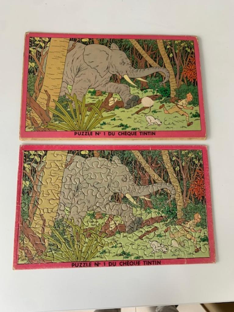 Tintin - puzzle nr 1 du cheque Tintin, Enlèvement ou Envoi, Tintin, Utilisé, Image, Affiche ou Autocollant