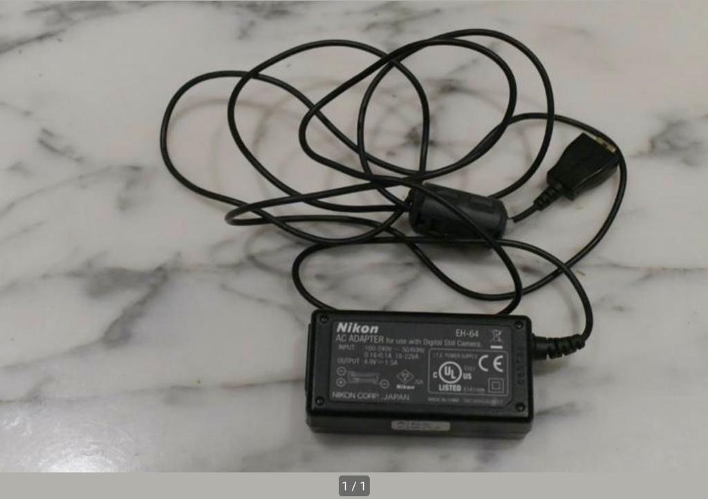 Nikon EH-64 lichtnetadapter voor Coolpix camera's, Ophalen of Verzenden, Gebruikt