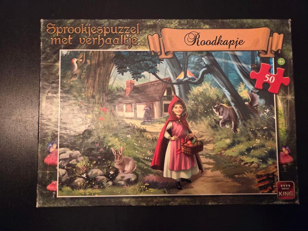 Sprookjespuzzel - Roodkapje, Hobby en Vrije tijd, Ophalen of Verzenden, Minder dan 500 stukjes, Gebruikt, Legpuzzel