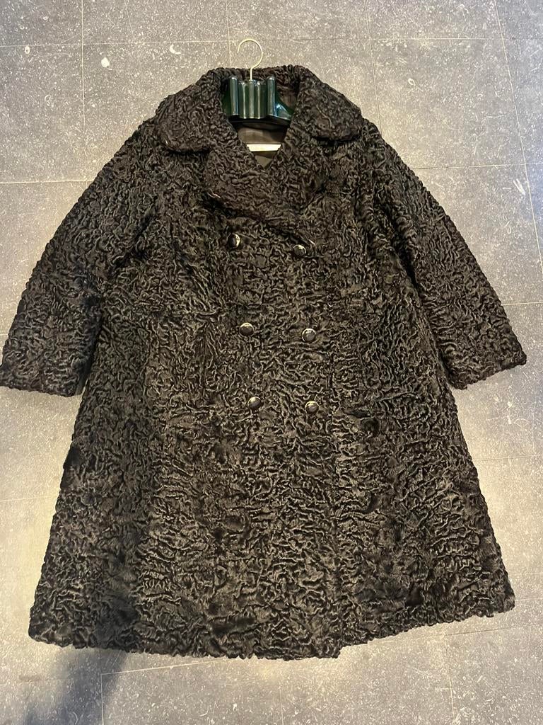 Le Bon Manteau Astracan noir modèle évasé, Ophalen, Zwart, Maat 42/44 (L), Zo goed als nieuw