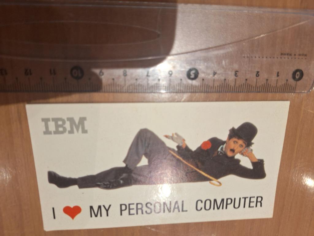 Vintage sticker IBM1981 Charlie Chaplin I  my personal co, Enlèvement ou Envoi, Comme neuf, Marque